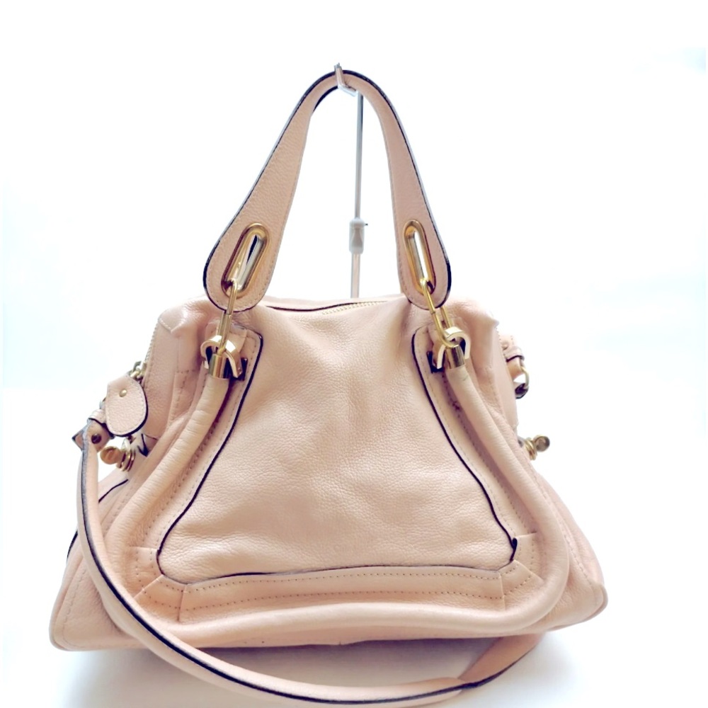 Chloe Blush Pink Leather Satchel with Gold Hardware